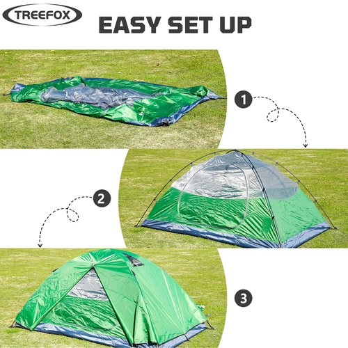 Camping Tent 2 Person Waterproof Portable Instant Tent with 1-Minute Setup Lightweight Tent for Camping Beach Outdoor Travel Backyard Green
