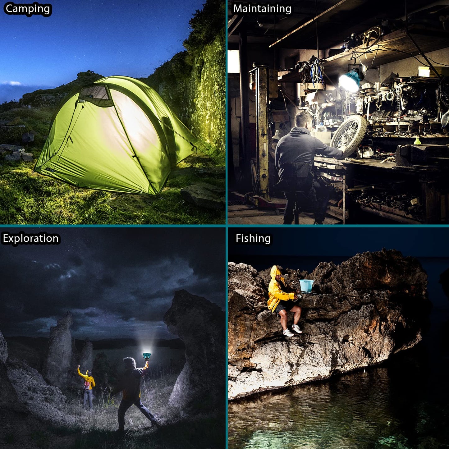 Adisipsoarin 2400LM LED Camping Lantern for Makita 18V LXT Lithium Battery, 24W LED Work Light for Car Repairing , Camping, Emergency and Hurricane, Hiking, Fishing