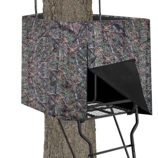 Anglekai Deer Hunting Tree Stand Blind Cover, 93" x 35" Hunting Treestand Camo Blind Cover with 2 Pocket for Elevated