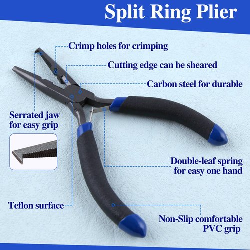 SPEEDWOX Fishing Pliers Hook Remover With Line Cutter - Mini Split Ring Pliers for Saltwater Fishing - Crimping Tool and Line Clippers