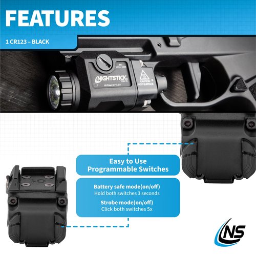 Nightstick TCM-10 Compact Handgun Light - 1 CR123 – Black