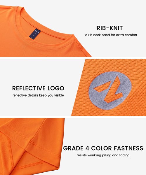 Nepest Men's Workout Shirt Dry Fit Athletic Running T-Shirts Short Sleeve UPF 50+ Sun Protection Gym Tee Top Orange L
