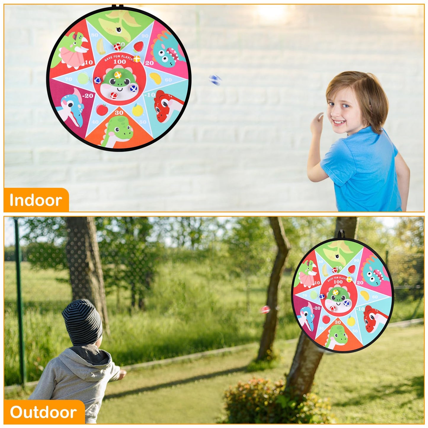 Accmor 28" Large Dart Board for Kids, Kids Dart Board with Sticky Balls, Backyard Indoor Outdoor Games Birthday Gifts for 3 4 5 6 7 8 Years Old Boys Girls