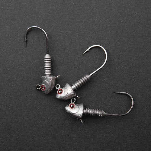 Swimbait Jig Heads with Stacked Cone Keeper, Minnow Style Eye Fishing Jighead 3/16 1/4 3/8oz Assorted(15 PCs)