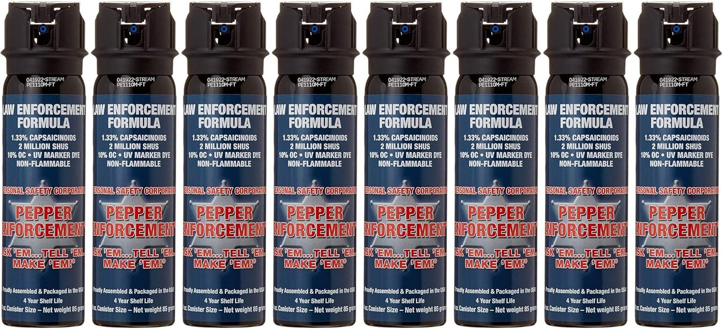 4 oz. Splatter Stream Pepper Spray for Self Defense - Maximum Police Strength 10% OC Formula, Emergency Personal Protection, Flip Top Safety for Quick and Accurate Aim