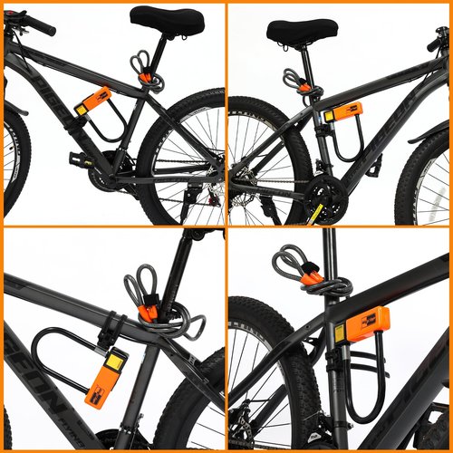 eMjollRay Heavy Duty ‌U Lock‌ for ‌Electric Scooter, Bicycle, Folding Bike‌ -‌10mm x 4ft Security Cable Lock‌ with ‌Keyed Lock & Keychain‌ -Durable Anti-Theft Protection‌ for ‌Outdoor Activities ‌