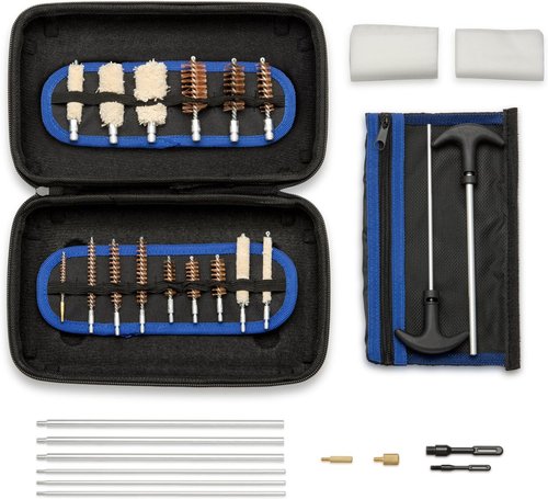 HILTEX 61087 Universal Hand Gun Cleaning Kit, 103 Piece, Storage Case, Maintenance Brushes & Mops to Clean Rifle Parts, Rods, Pistol Parts, & Shotgun Parts in Most Firearms, 9mm Handguns & 22 Rifles