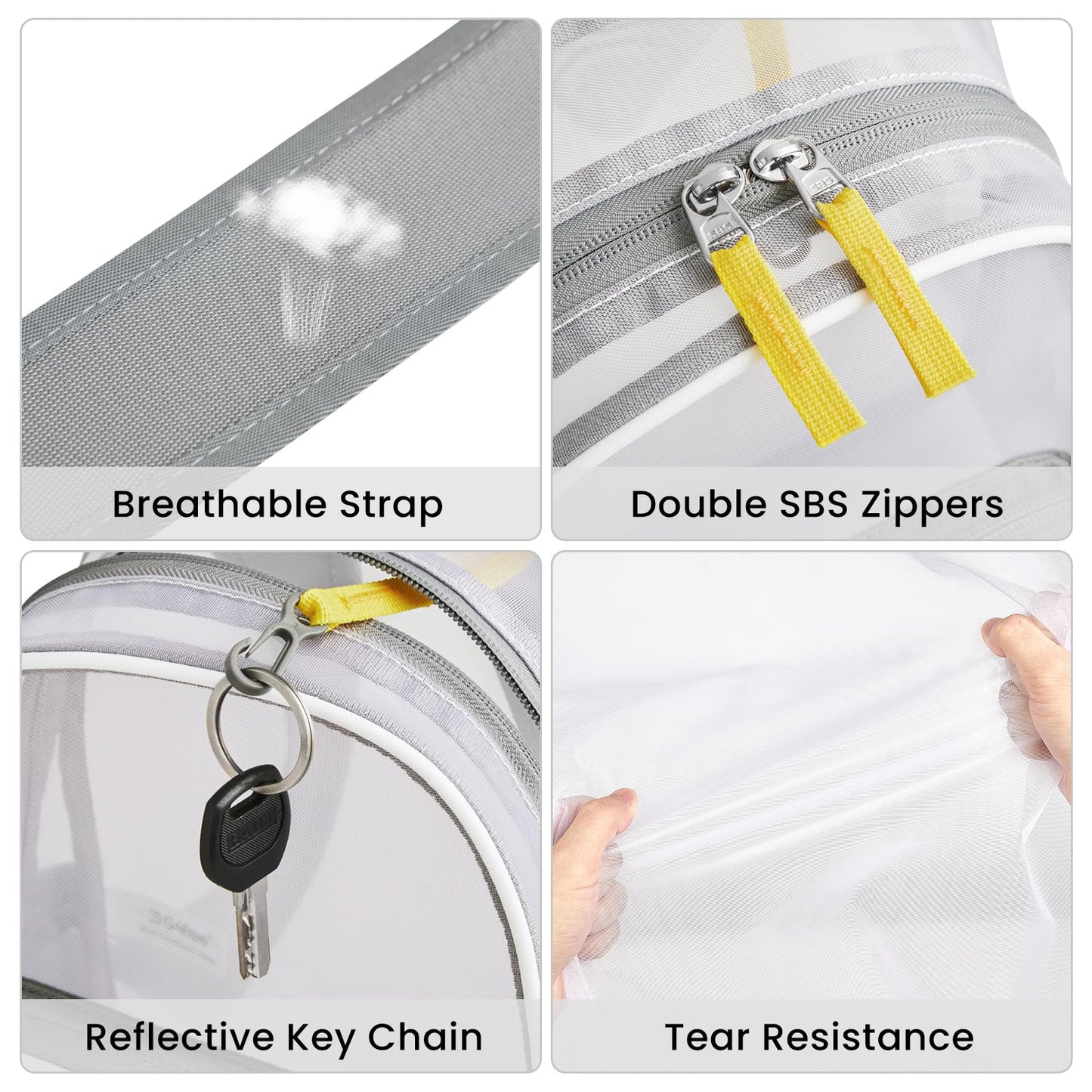 G4Free Clear Backpack Stadium Approved Clear Mesh Bag, Transparent Lightweight Casual Daypack, Small See Through Bag for Travel, Stadium or Concerts