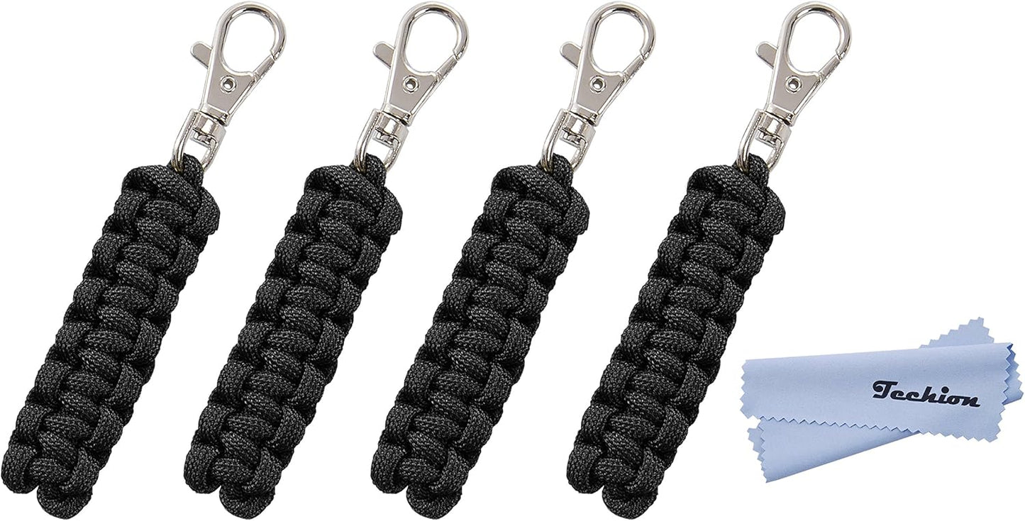 4 Pack Paracord Zipper Pulls for Backpacks, Tents, Trolley Cases, Traveling Cases, Jackets and Many Other Items That with Zippers