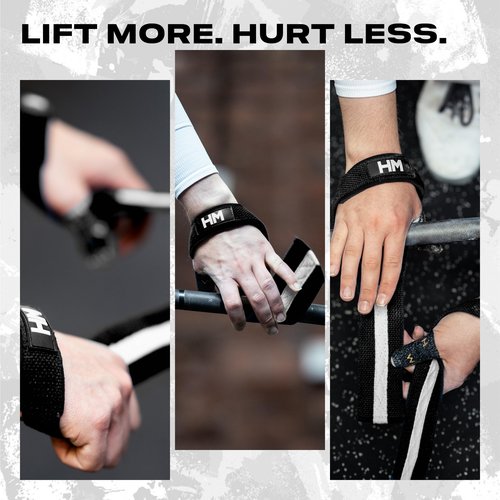 Weightlifting House Weight Lifting Straps. Wrist Straps for Olympic Weight Lifting, Snatch, Pulls and Deadlifts for both Men and Women (White)