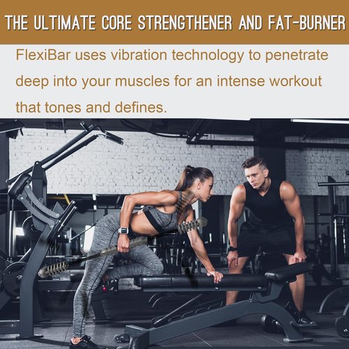 Elastic Fitness bar, Weight bar, Core Strength Training, Arm Twister, Home Gym Workout, Suitable for Men, Women Body Shaping and Fat Burning Training (Black)