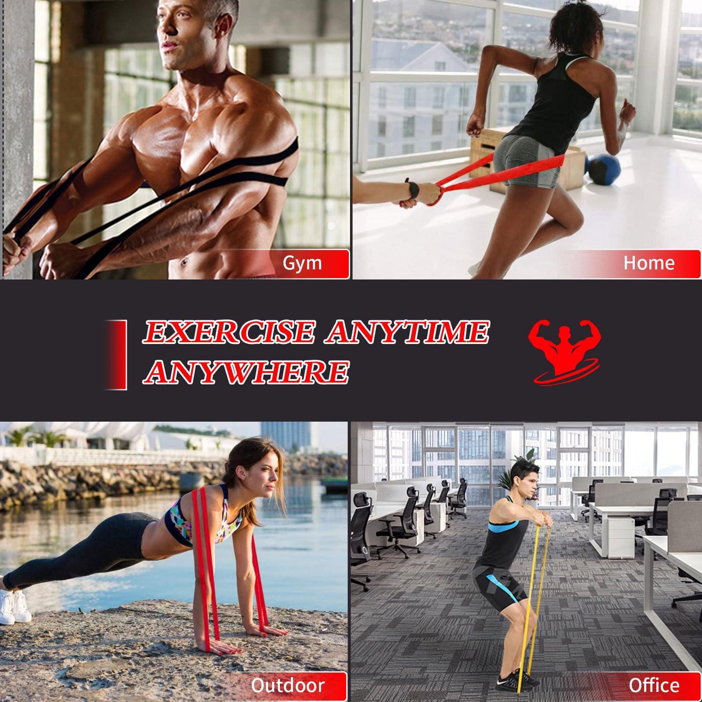 ISLEHOP Pull Up Assistance Bands, 6PCS Heavy Duty Resistance Bands Set for Work Out at Home, Exercise Stretch Band for Muscle Training, Physical Therapy, Fitness for Men, Women