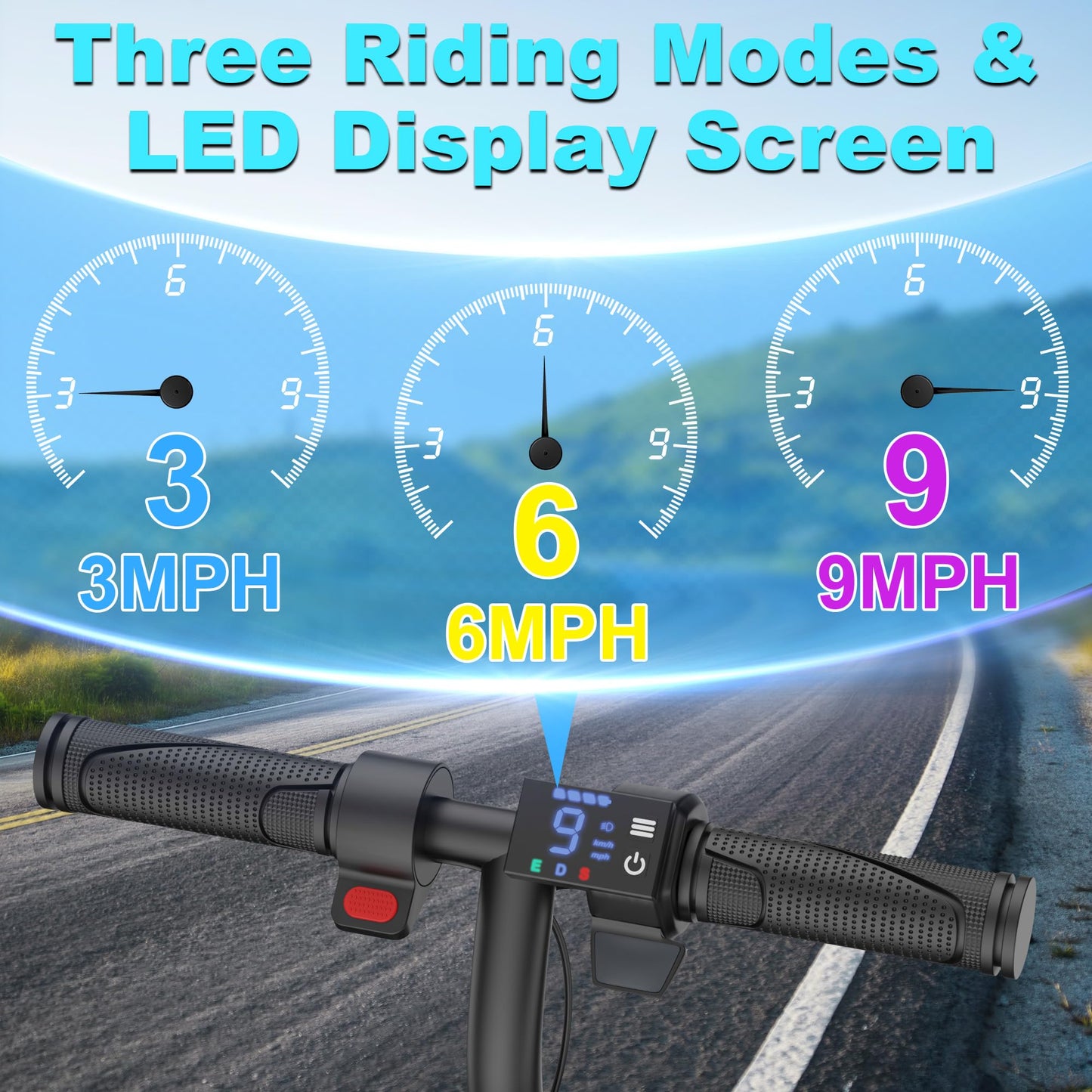 Electric Scooter Adults, 19 MPH Max Speed & 15 Miles Range, 350W Motor, Lightweight Foldable E Scooter with Dual Brake, Lighting System, Smart APP
