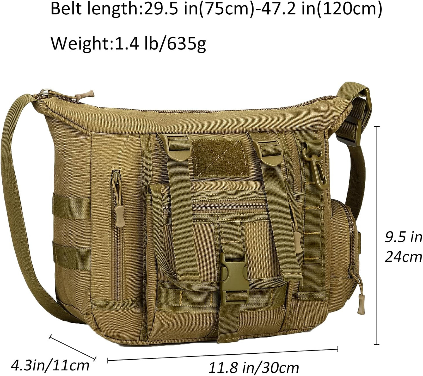 ArcEnCiel Tactical Messenger Bag Men MOLLE Sling Shoulder Pack with Patch