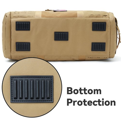 Bagenerous 48L Military Duffle Bag with Separate Shoe Compartment,Tactical Gear Backpack Molle System,Khaki