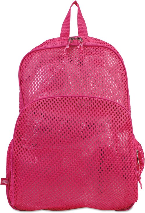 Eastsport Mesh Backpack, Fits Devices Up to 17", Polyester, 12 x 5 x 18, Clear/English Rose