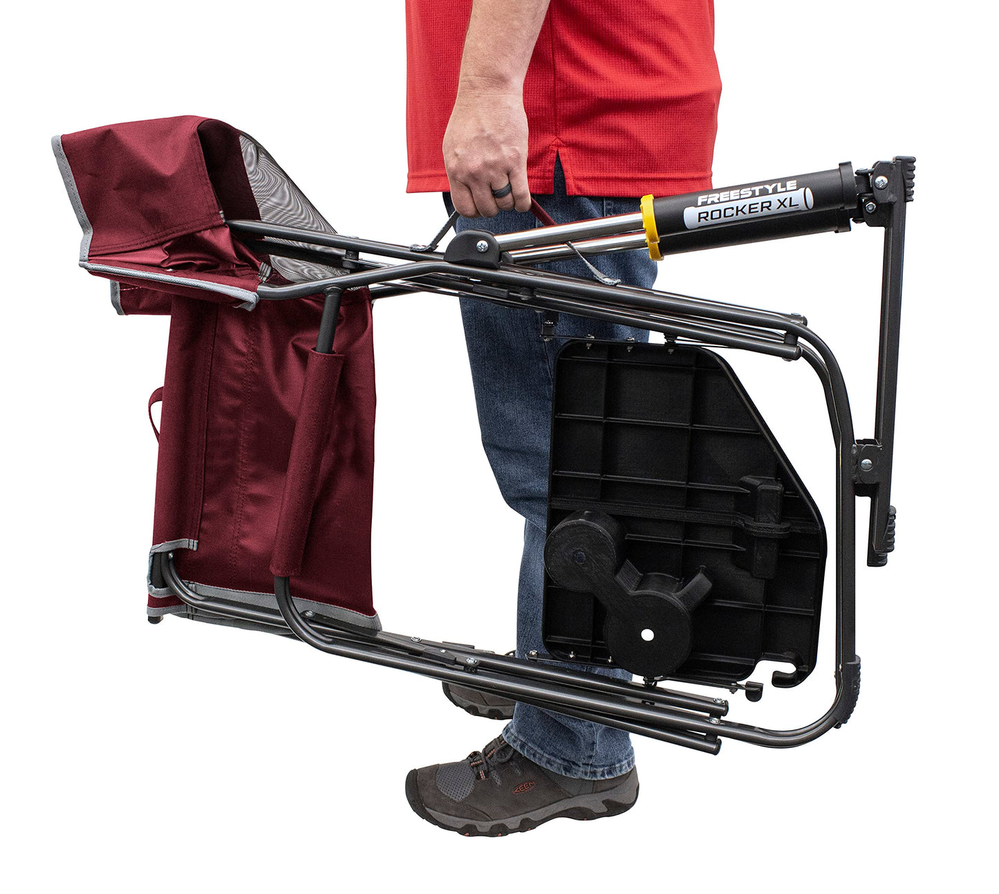 GCI Outdoor Freestyle Rocker Folding Camp Chairs, Rocking Chair and XL Rocking Chair with Side Table