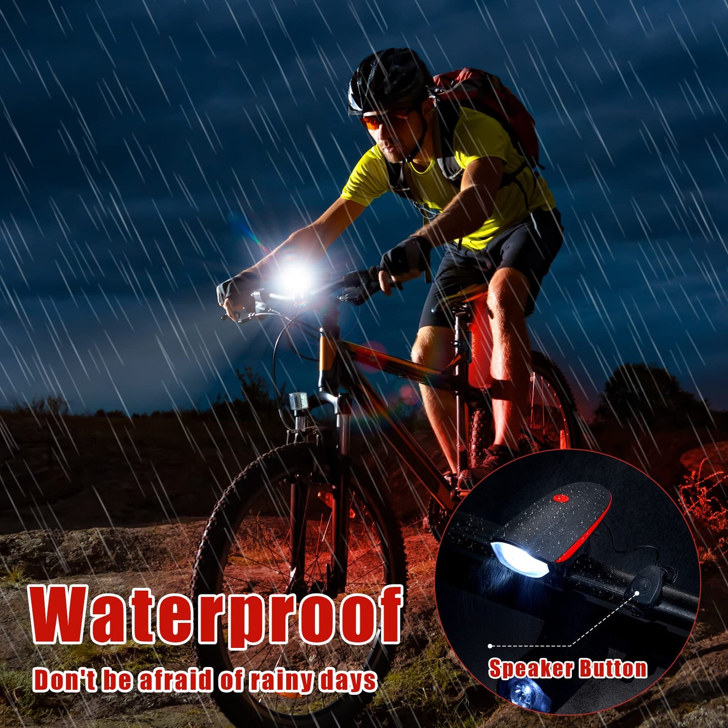 Hanaive 4 Sets Bright LED Bike Light Set USB Rechargeable Bicycle Front Headlight Back Taillight Waterproof Bicycle Light Cycling Accessories for Men Women Night Road Mountain Riding(Popular Style)