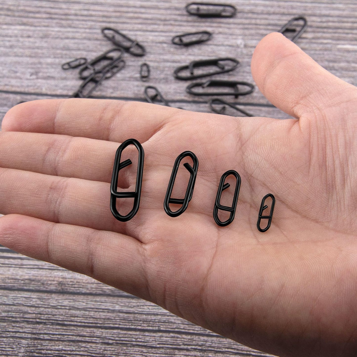 Alwonder 50-Pack Fishing Stealth Power Speed Clips, High Strength Stainless Steel Speed Clips for Fishing Lures Quick Change, Freshwater Saltwater Crankbait Popper Lures Quick Snap Connector 25LB