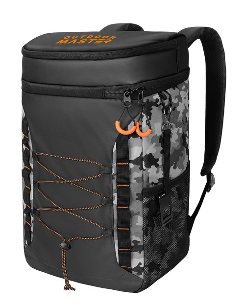 OutdoorMaster Cooler Backpack with Leak-Proof Design, 2 Insulated Compartments Portable Thermal Bag for Camping, Beach, Travel, Lunch, Drink, Ice - 21L