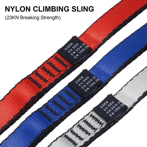 PATIKIL 24 Inch Nylon Slings, 2 Pack Strong Webbing Straps 18mm Rock Straps for Aerial Yoga Hammock Swing, Blue