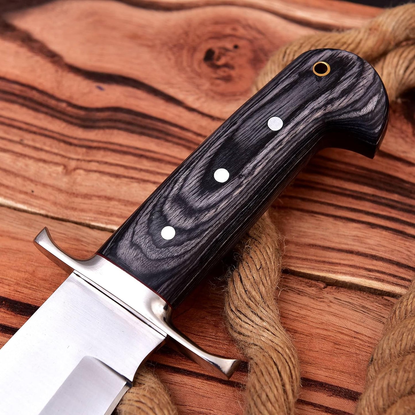Custom Handmade D2 Steel 15.00 Inches Hunting Knife - Beautiful Rose Wood Handle (REG -1118)
