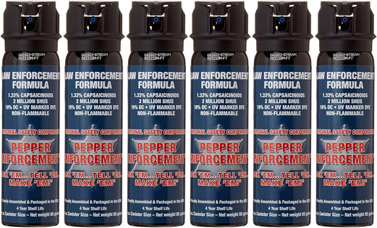 4 oz. Splatter Stream Pepper Spray for Self Defense - Maximum Police Strength 10% OC Formula, Emergency Personal Protection, Flip Top Safety for Quick and Accurate Aim
