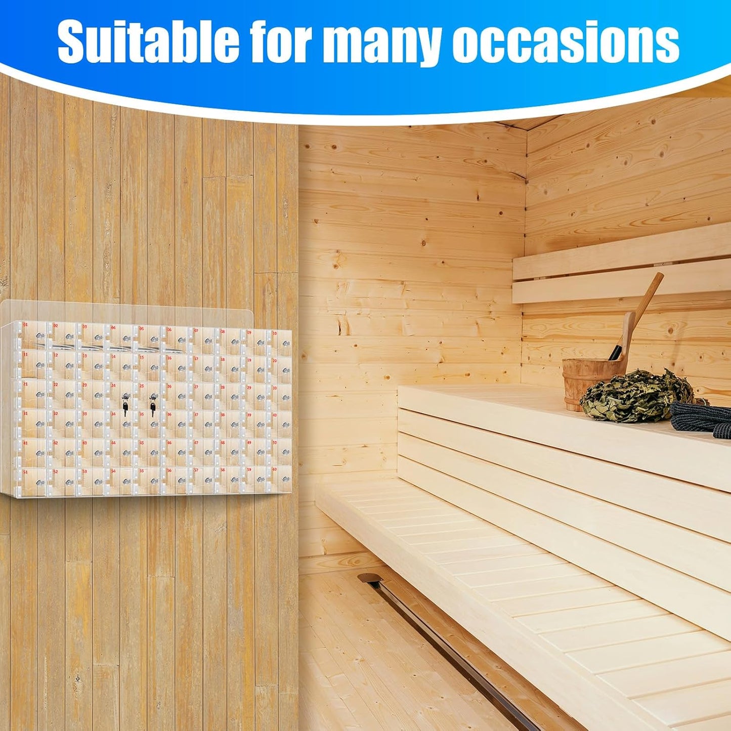 Cell Phone Locker, 100 Slots Clear Acrylic Phone Storage Box, Secure Wall Mounted Cell Phone Cabinet with Keys, Ideal for Workplace, Classroom, Fitness Center, Organized Cell Phone Storage