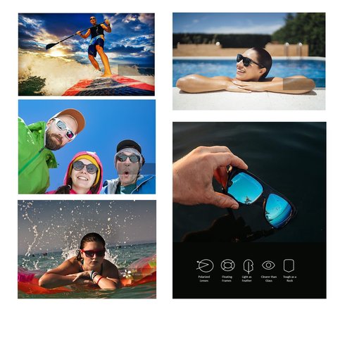 ZHUO LONG Floating Polarized Sunglasses Vintage Style Sun Glasses for Fishing Surfing Kayaking with UV400 Protection