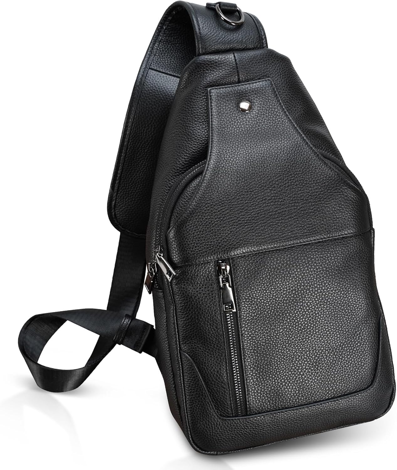 Full Grain Leather Crossbody Sling Bag Chest Backpack Outdoor Travel Hiking Sports Daypacks