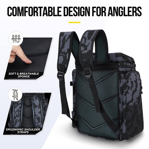 PLUSINNO Daypack, Black Camouflage, 36 cm x 25 cm x 45 cm