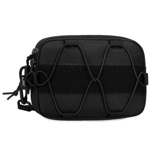Tactical Molle Admin Dump Pouch, Molle Pouches for Vest Utility EDC Pouch Bag Dual-Purpose Sub Abdominal Dangler Drop with Molle Loop Back Strap (Black)