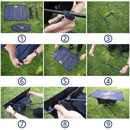 NACETURE Ultralight Backpacking Table - Collapsible Camping Table with Storage Mesh for Camping Gear Accessories, Hiking, Mountaineering, Outdoor Travel