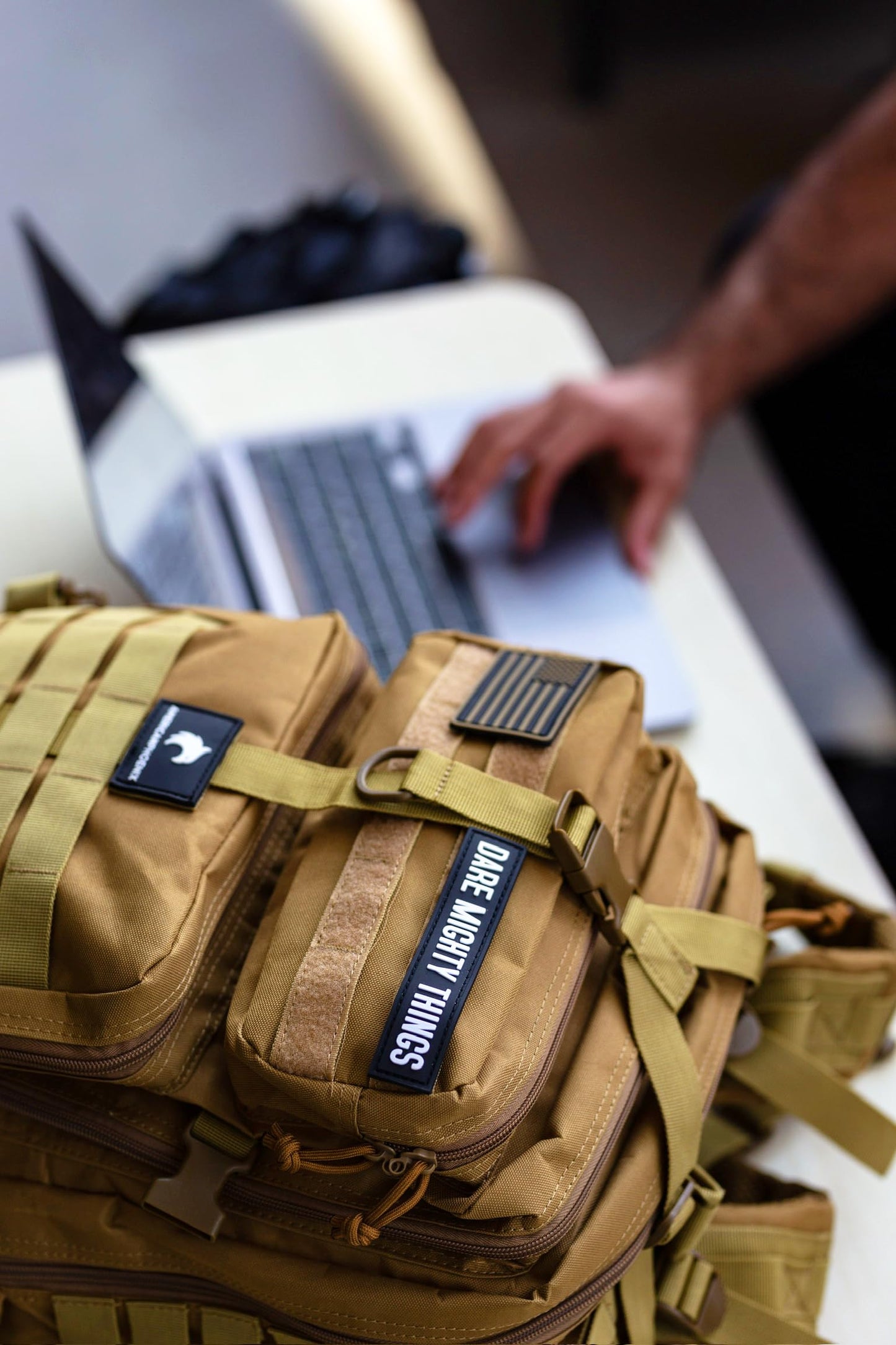 AMERICANPHOENIX 45L Elite Tactical Backpack | 3X Stronger Work & Military Backpack | Water Resistant and Heavy Duty | 3 Day MOLLE Bug Out Bag (Dune Brown)