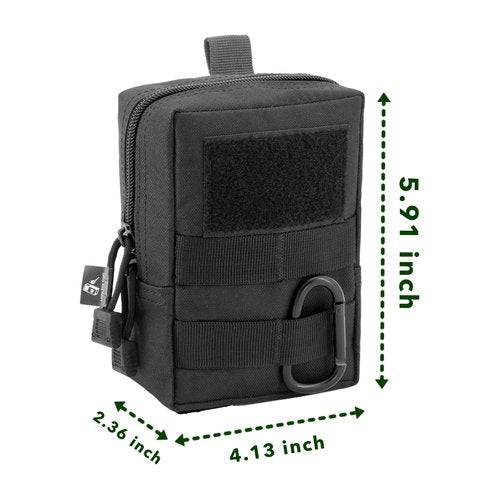 Little Fire Craft Molle Pouch Tactical Compact Water-Resistant Military Utility EDC Pouch Bag Camping Gear Pouch (Black)
