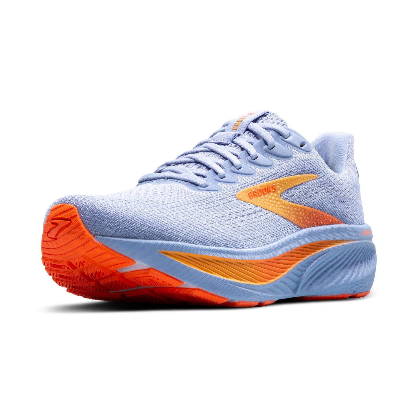 Brooks Women’s Ghost 17 Neutral Running Shoe - Blue Heron/White/Orange - 12 Medium
