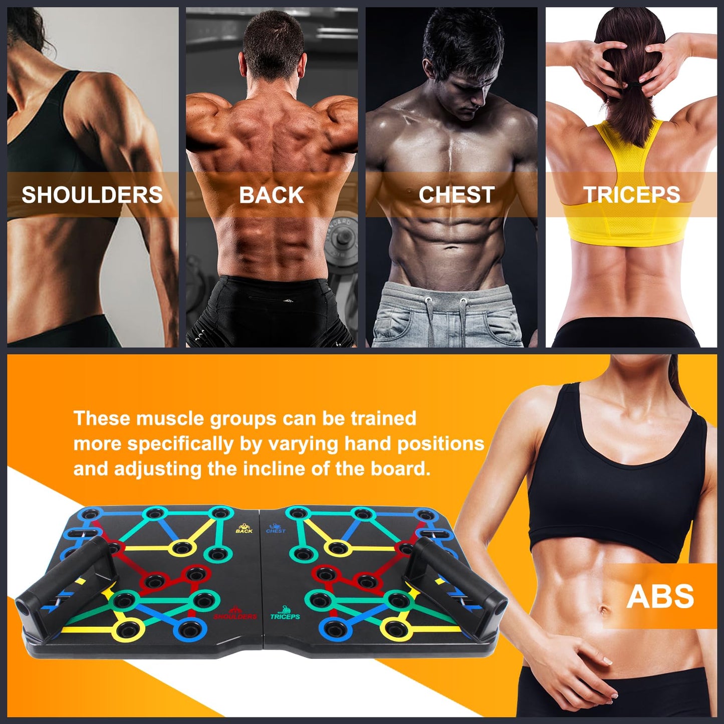 AERLANG Exral Large Push Up Board, Portable 30 in 2 Multi-functional Pushup Board for Strength Training, Workout Equipment for Push Up, Fat Burning Push Up Bar for Home Gym, Perfect Chest Workout Set for Men & Women