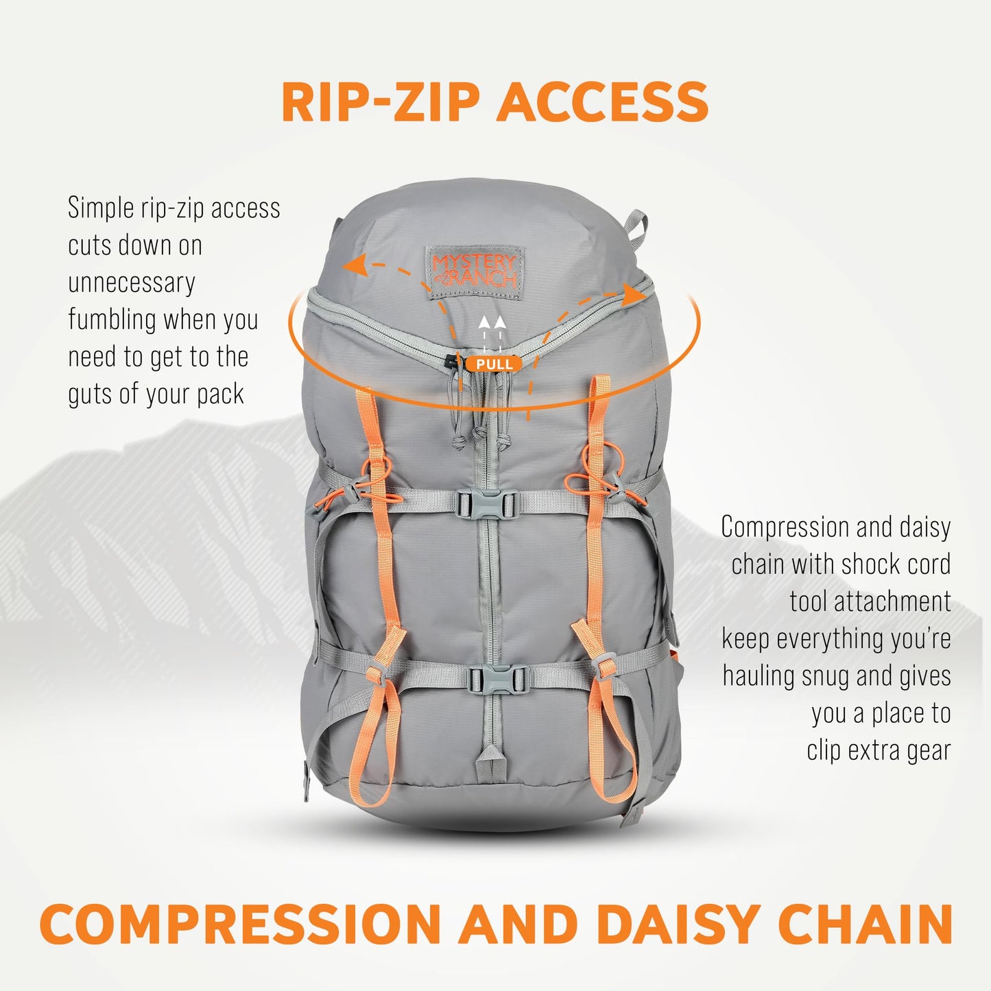 Mystery Ranch Gallagator 20 Backpack – Weather Resistant Travel Bag with Sternum Strap – Gravel, 20L, L/XL