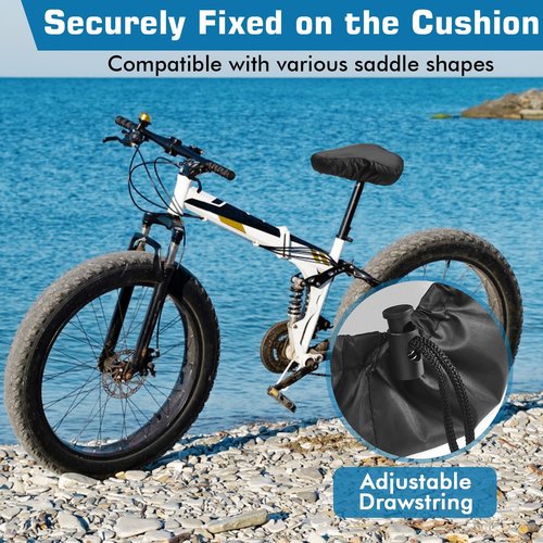 Zacro Bike Seat Cover - Waterproof Rain & Dust Protector, 2 Pcs Washable Bike Seat Cushion for Women/Men City/Mountain