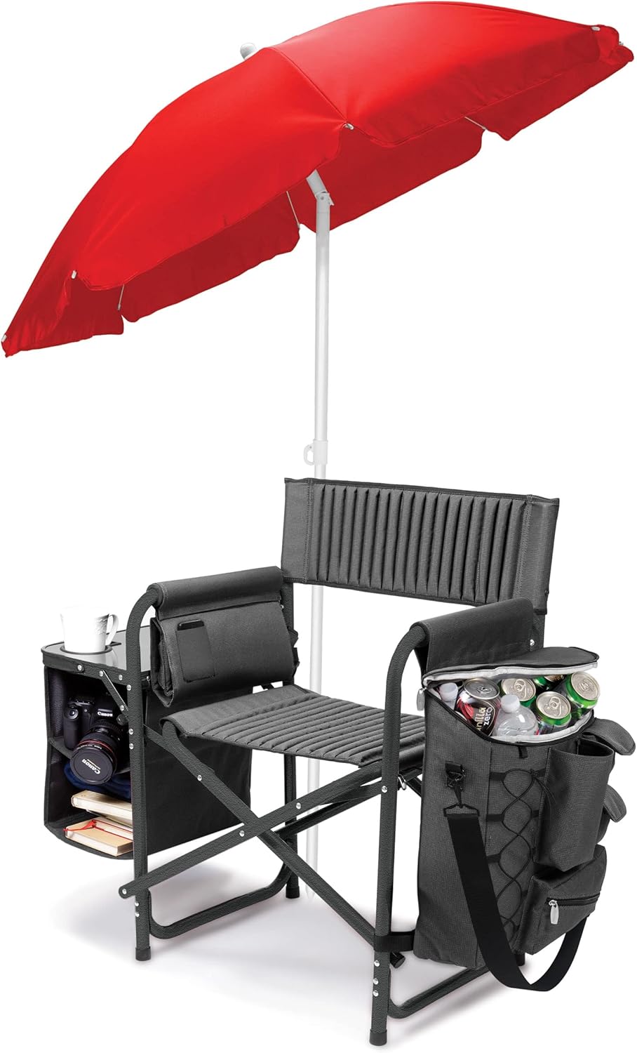 ONIVA - a Picnic Time Brand Fusion Original Design Outdoor Folding Chair, Gray with Black Frame , 33 x 7 x 21