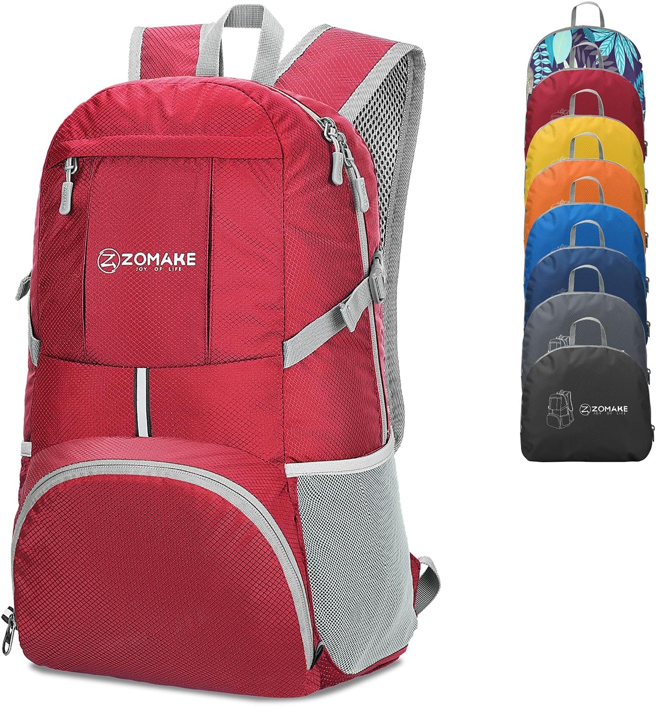 ZOMAKE Lightweight Packable Backpack 35L, Light Foldable Backpacks Water Resistant Collapsible Hiking Bag, Compact Folding Day Pack for Travel Camping(Black)