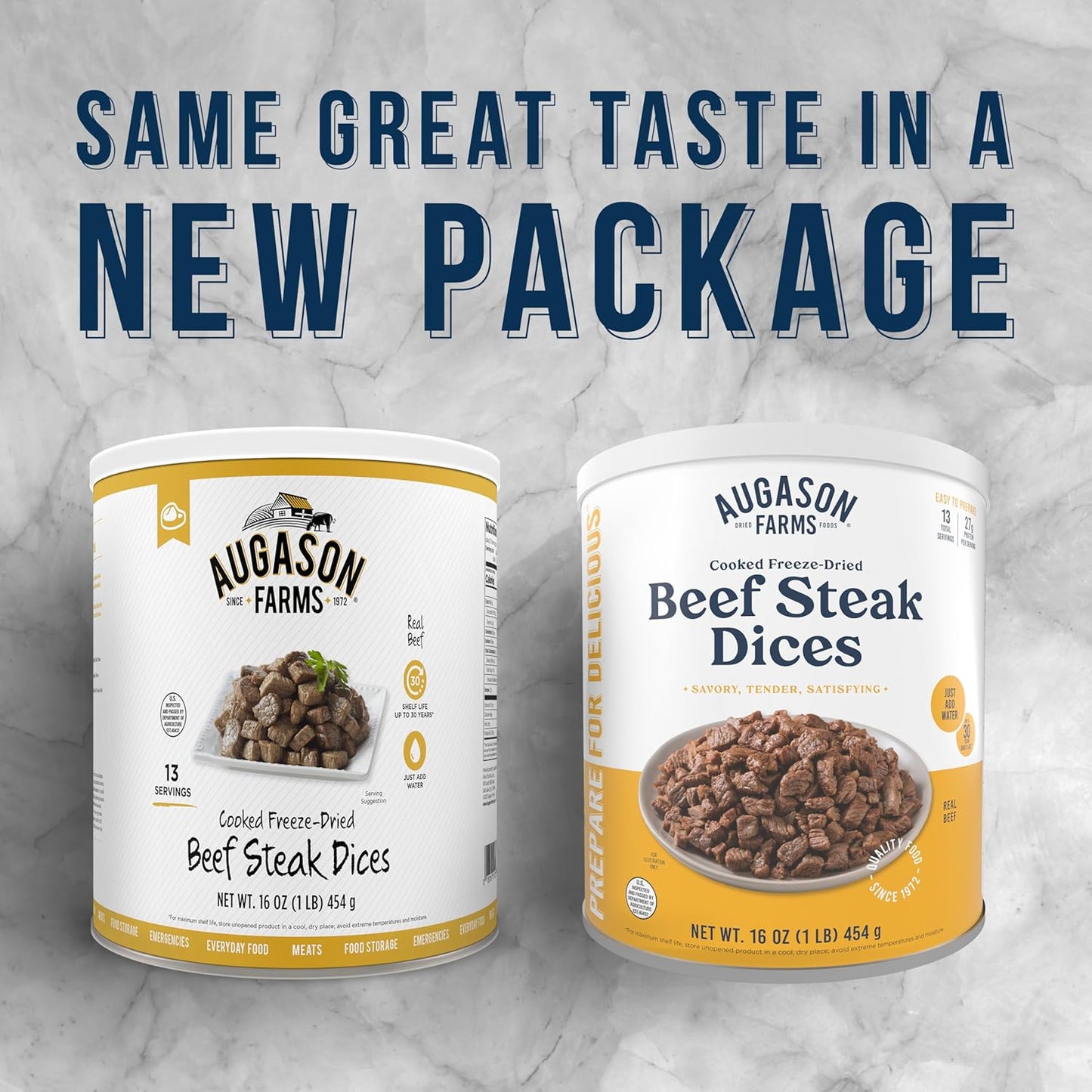 Augason Farms Freeze Dried Precooked Beef Steak Dices Can, Emergency Food Supply, Everyday Meals, 13 Servings