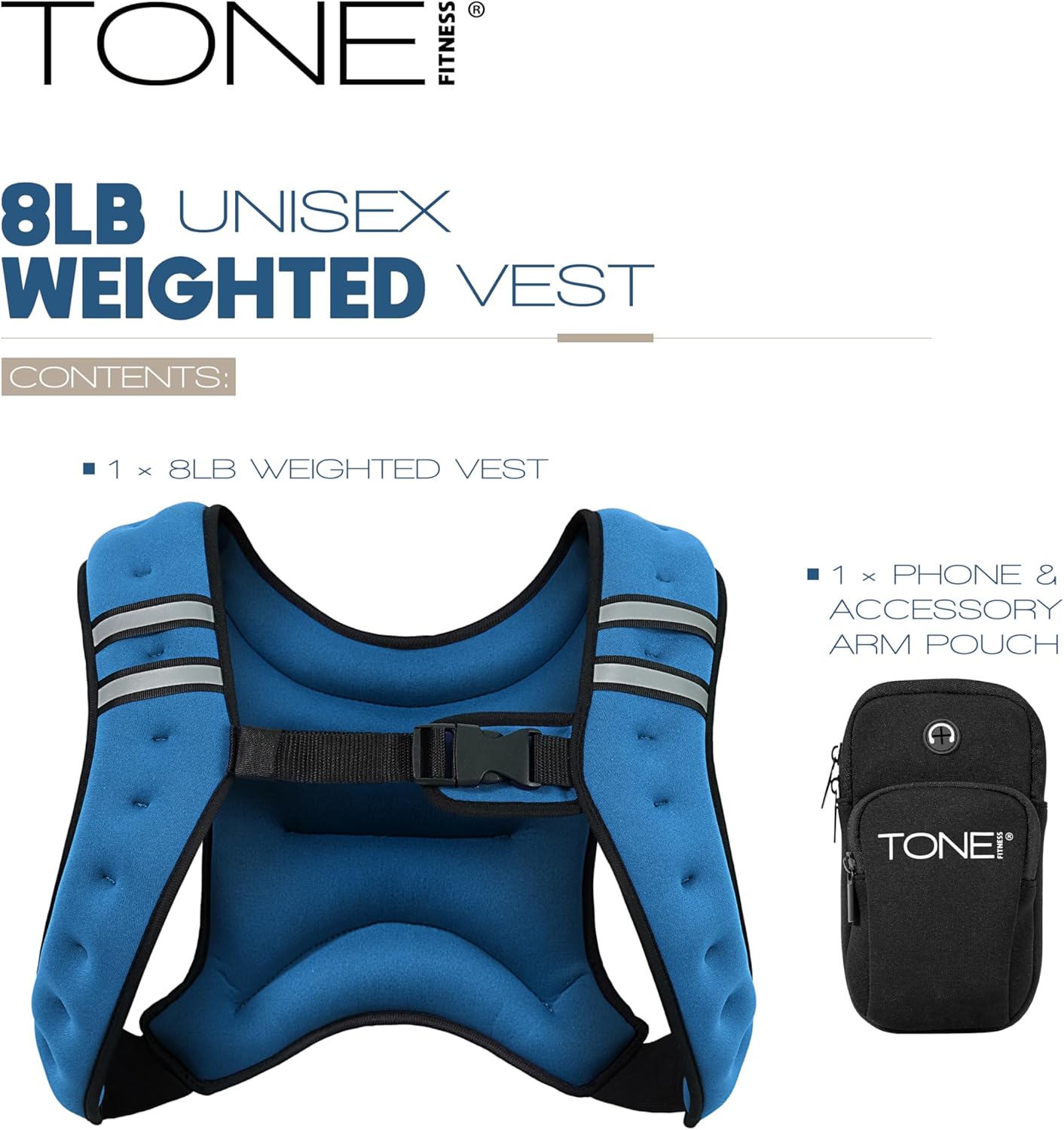 Tone Fitness Weighted Vest | 8lb or 12lb | Multiple Options