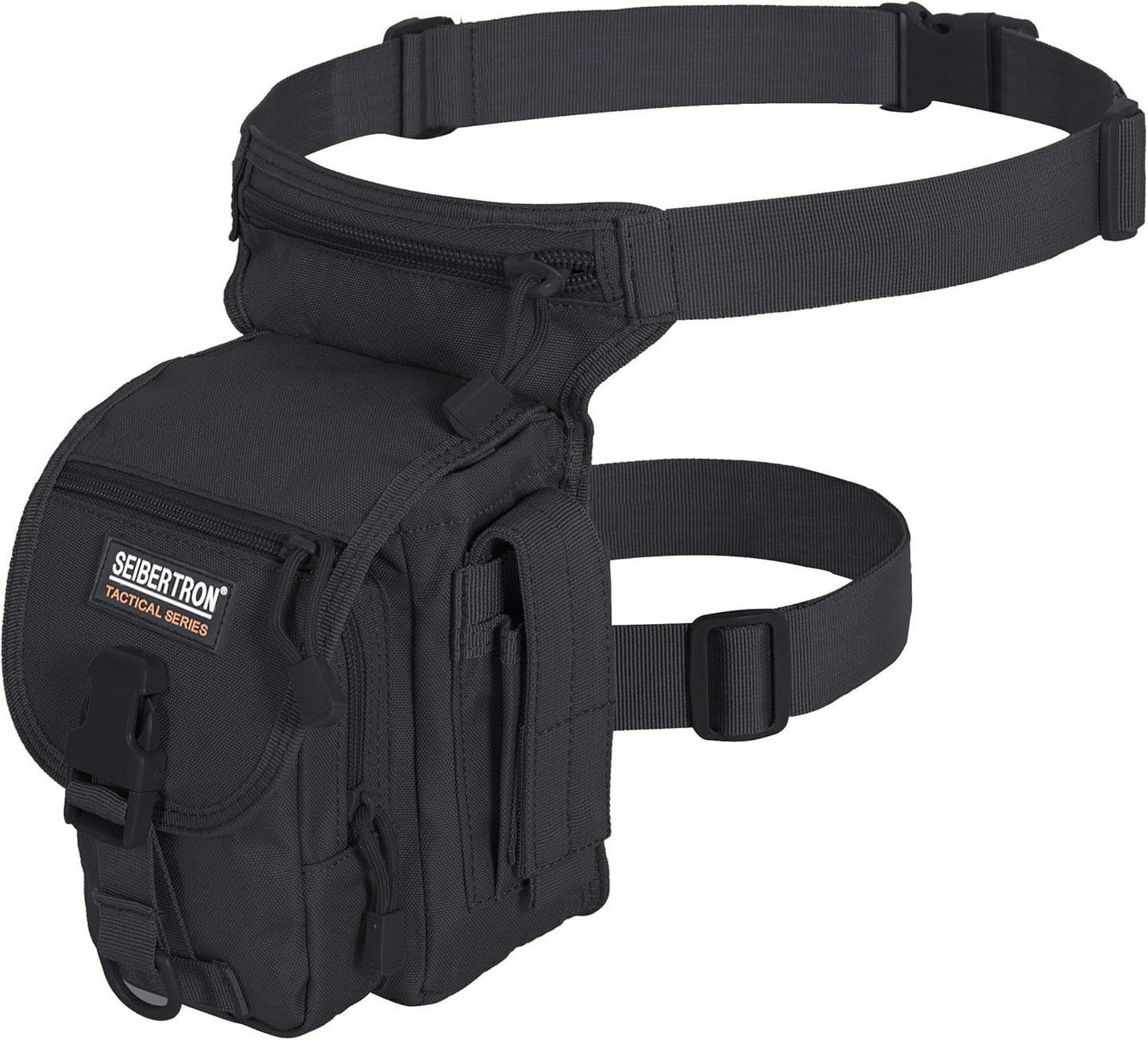 Waterproof Tactical Leg Bag for Hiking & Airsoft - Seibertron Black Utility Pouch