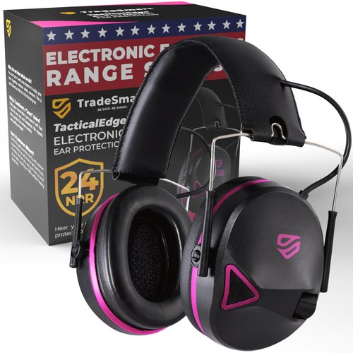 TradeSmart TacticalEdge NRR 24 Slim Electronic Earmuffs – Shooting Ear Protection with 5x Amplification, Noise Suppression & Secure Fit