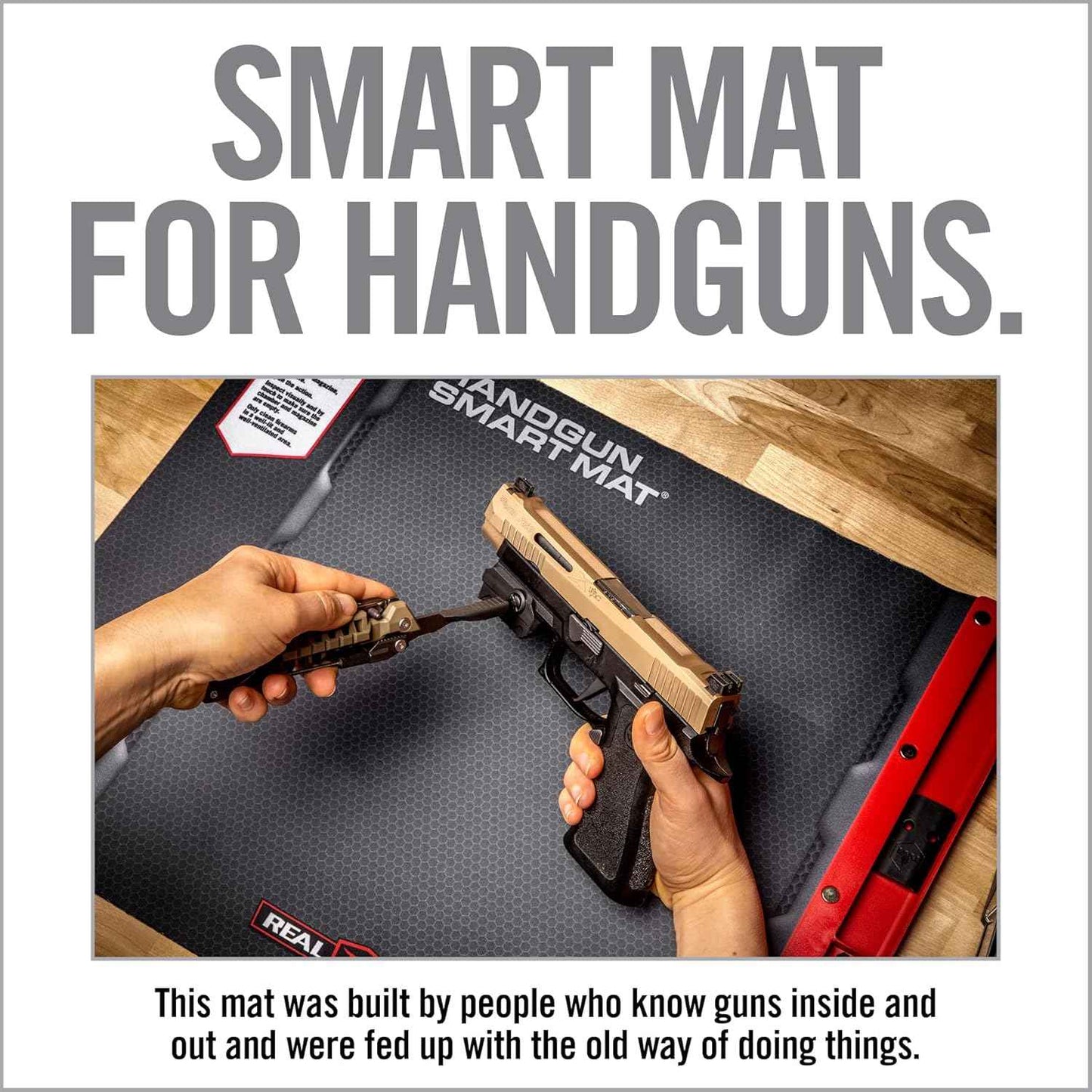 Real Avid Handgun Cleaning Kit with Gun Cleaning Mat & Magnetic Tray for 9mm, .40, .45 Caliber Pistols