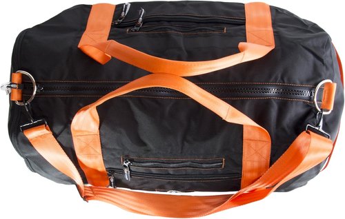 Black Modular Gym Bag with Orange Straps | Versatile Fitness Tote for Active Lifestyle