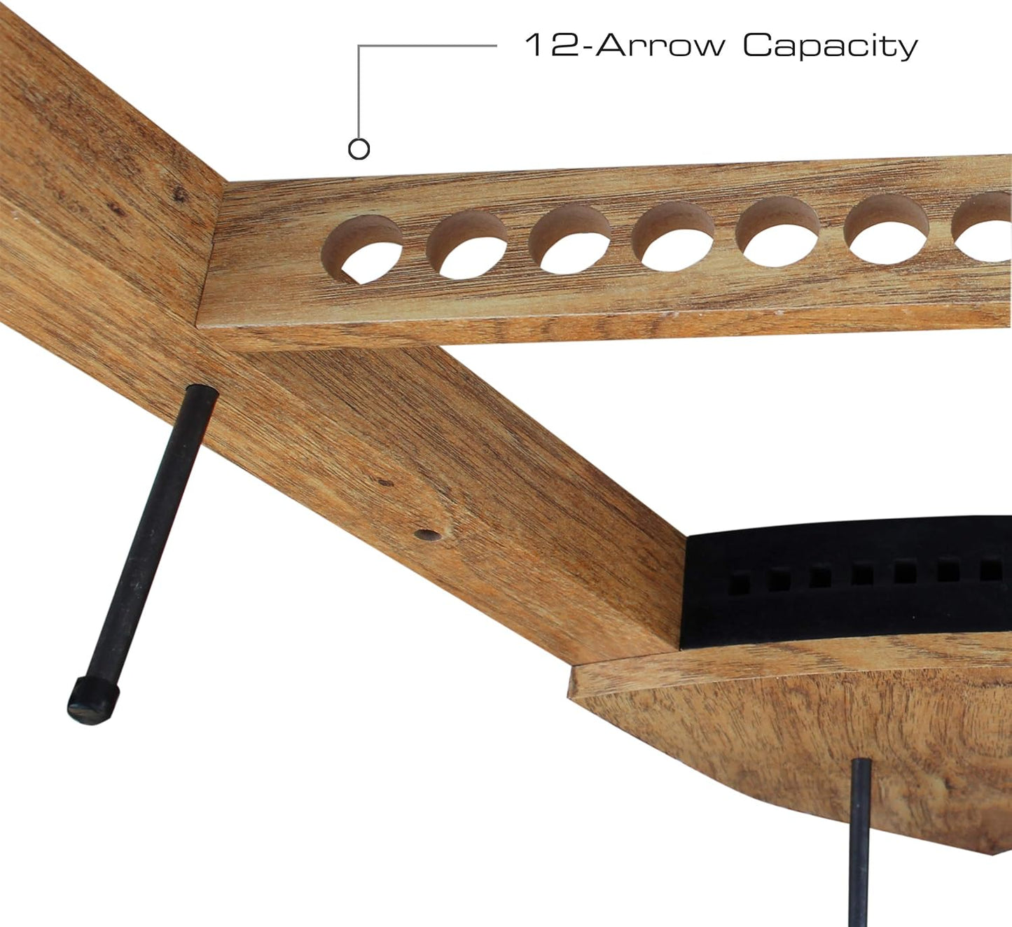 Rush Creek Creations Wall Mounted Bow and Arrow Display Rack for Hunting & Archery Accessories Real Tree 3-Bow Holder & 12-Arrow Storage Handcrafted Small Bows & Big Bow Hanger w/Arrow Holders