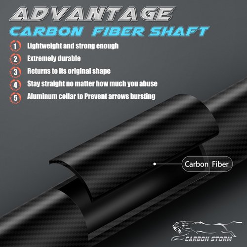 SUNYA Archery Compound Bow Arrows 12pcs Set. 30" Carbon Shaft, Spine 400 or 500 with Removable Tips (Black White-Spine 400, Spine 400-30Inch)