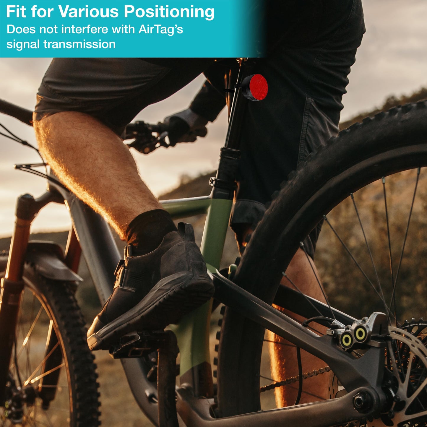 Premium Bike Reflector Airtag Holder - Anti-Theft Safety Solution for Your Bicycle - Enhance Visibility and Track Your Bike - Ensure Peace of Mind.